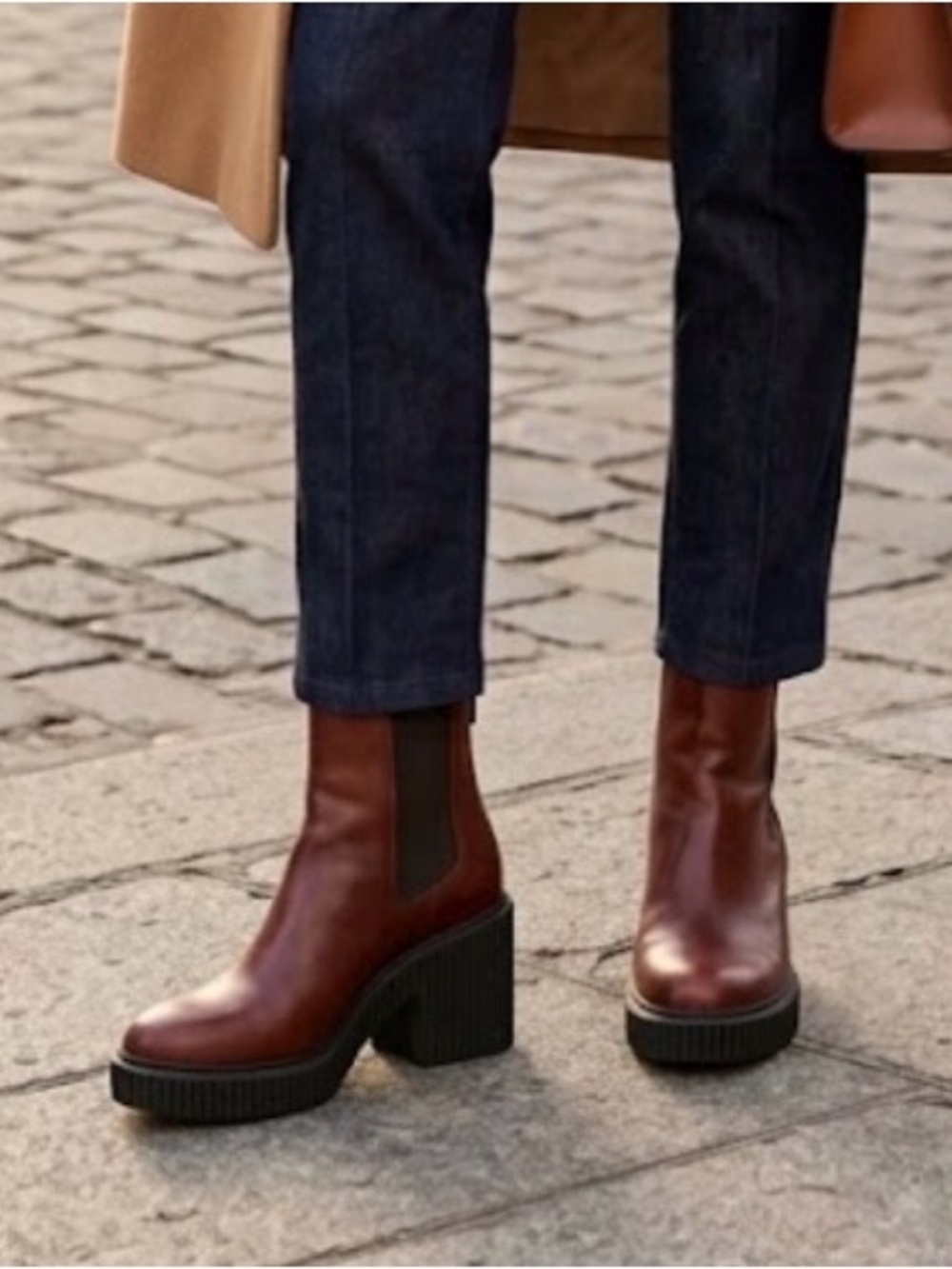 Ecco Women's Platform Ankle Boots - Chestnut Brown